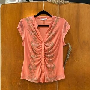 DR2 Peach Floral Blouse